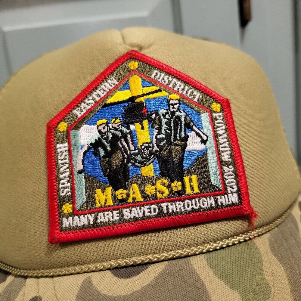VTG MASH M.A.S.H. TV Show Series Camo Mesh Snapback‎ Hat Cap 2002